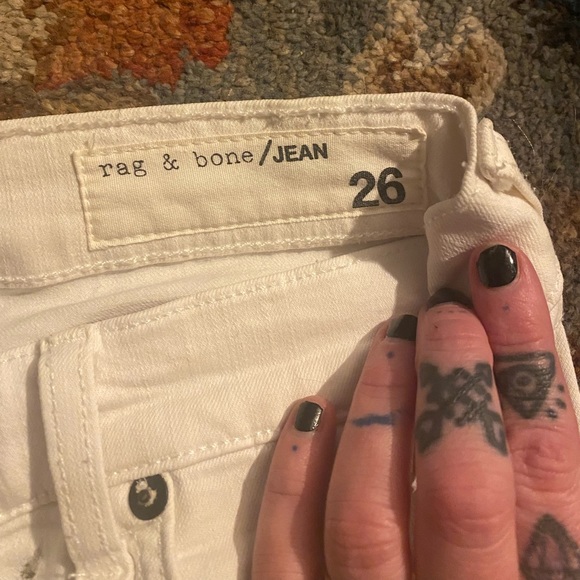 Rag and bone Nina high rise skinny jeans. White. Size 26. - Picture 5 of 8